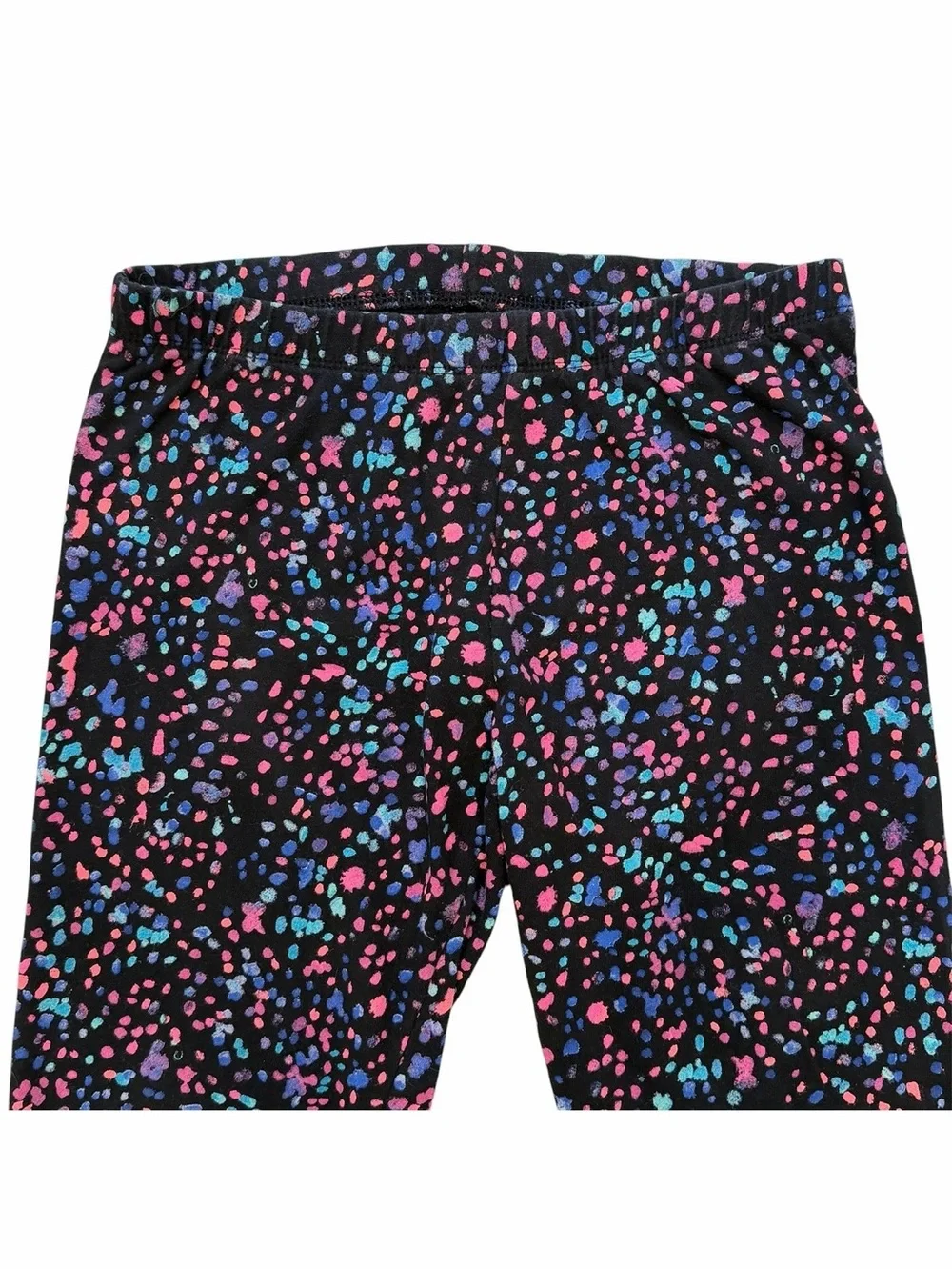 So Leggings Girls 14 Black Multicolor Polka Dot Perfectly Soft Cotton Spandex